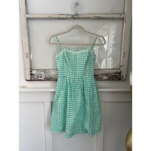 Lilly Pulitzer Y2K 90s Kids Women’s Green Gingham Preppy Sun Dress Size 0